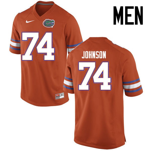 Florida Gators Men #74 Fred Johnson College Football Jersey Orange